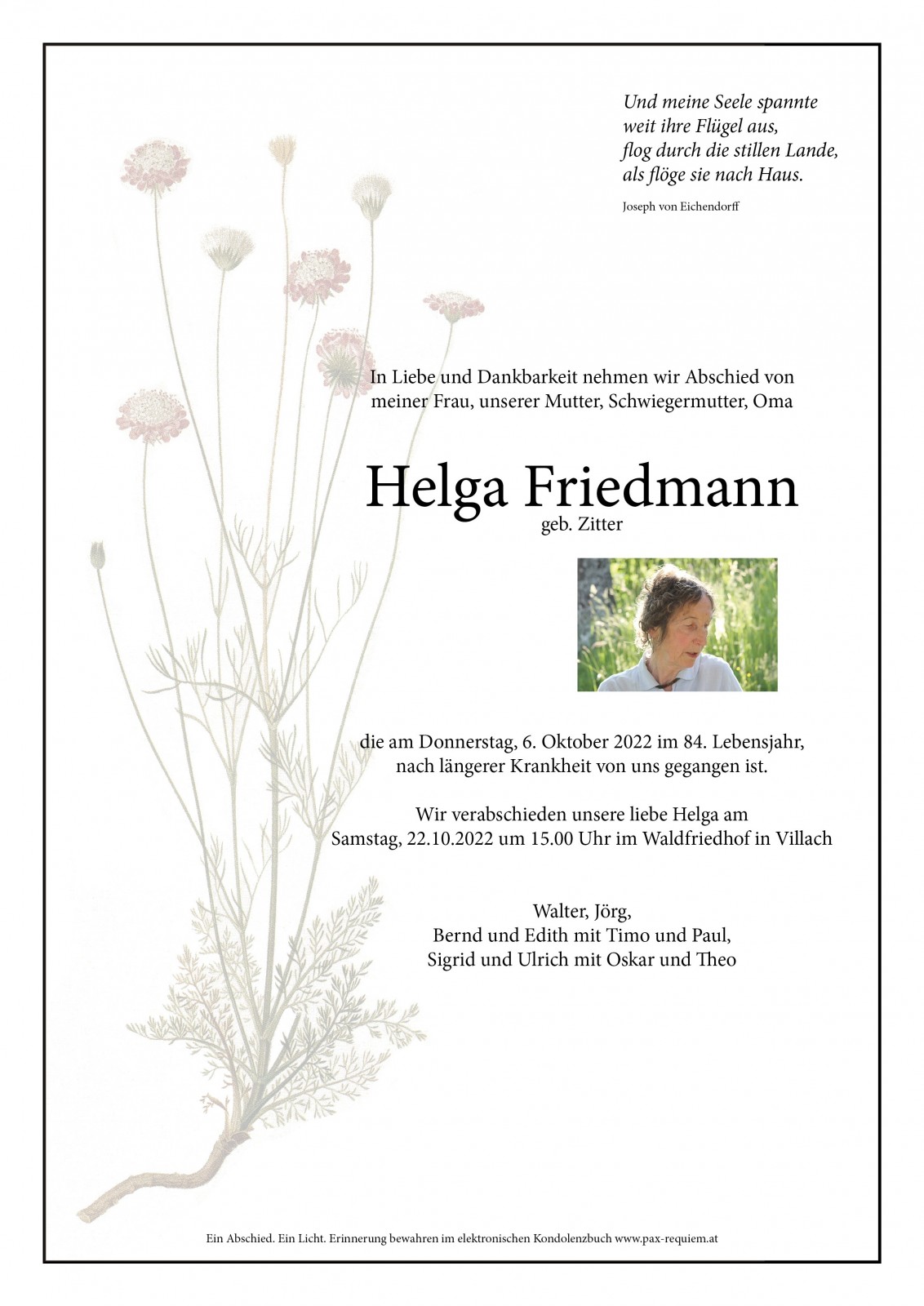 Parte Mag. Helga Friedmann geb. Zitter