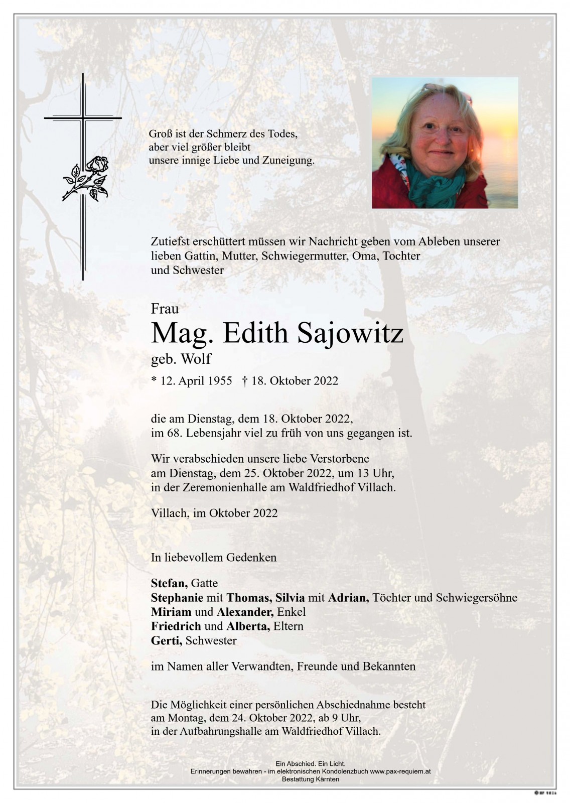 Parte Mag. Edith Sajowitz, geb. Wolf