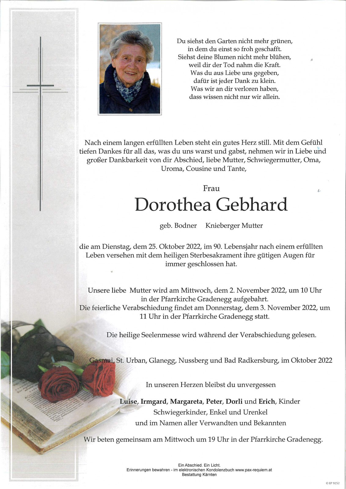 Parte Dorothea Gebhard,  geb. Bodner