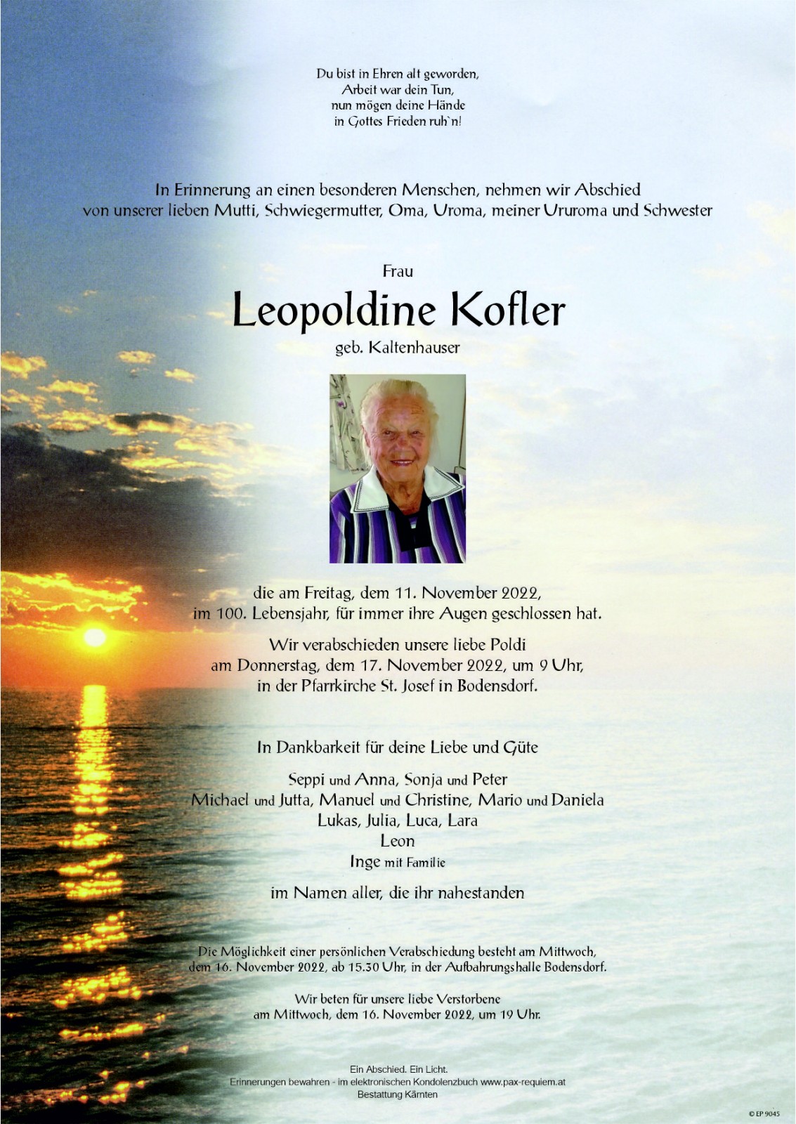 Parte Leopoldine Kofler