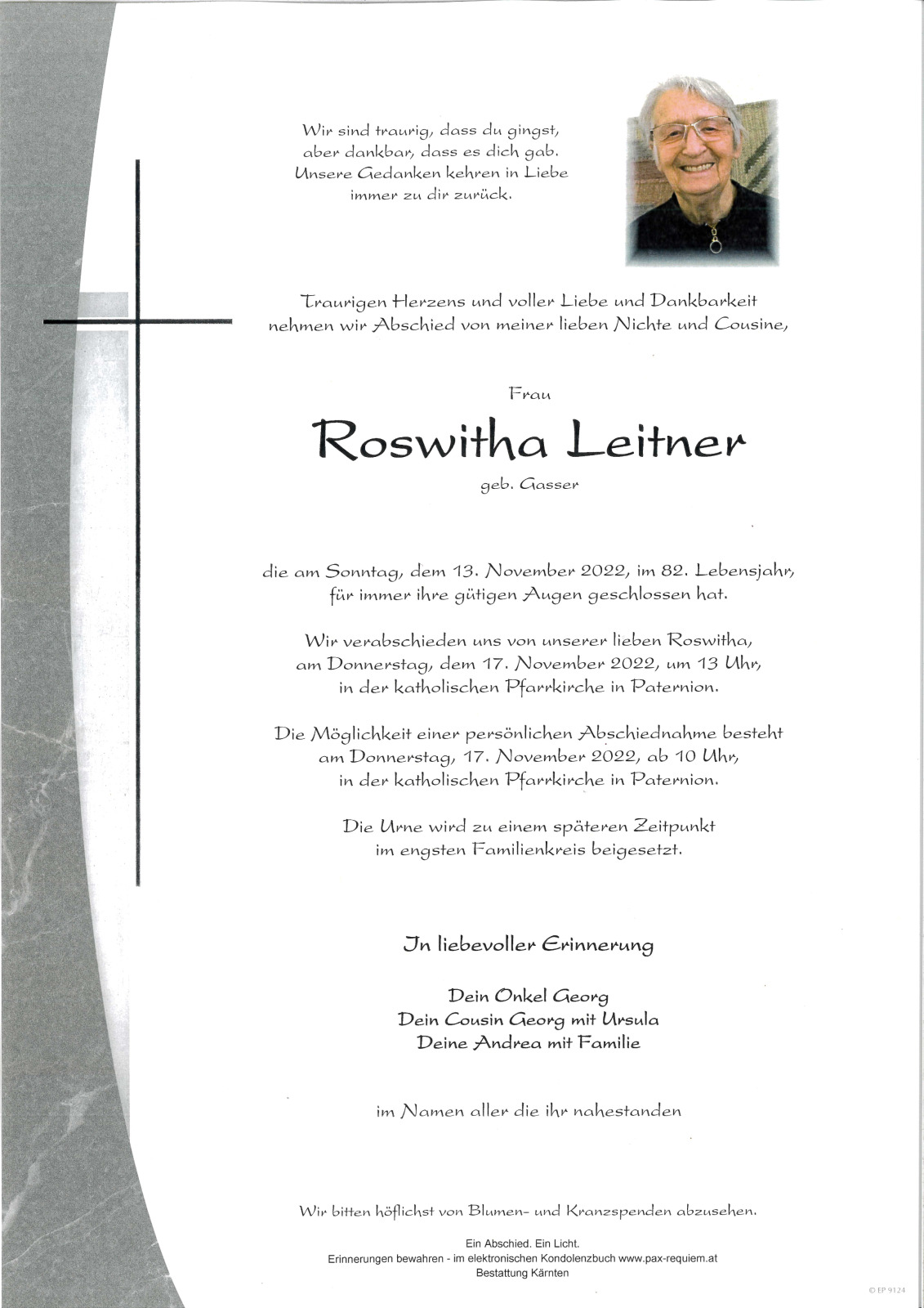 Parte Roswitha Leitner, geb. Gasser