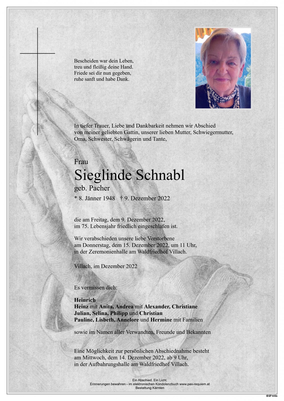 Parte Sieglinde Schnabl, geb. Pacher