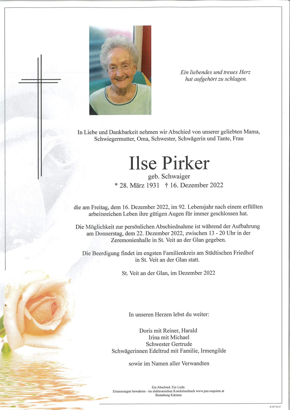 Parte Ilse Pirker, geb. Schwaiger