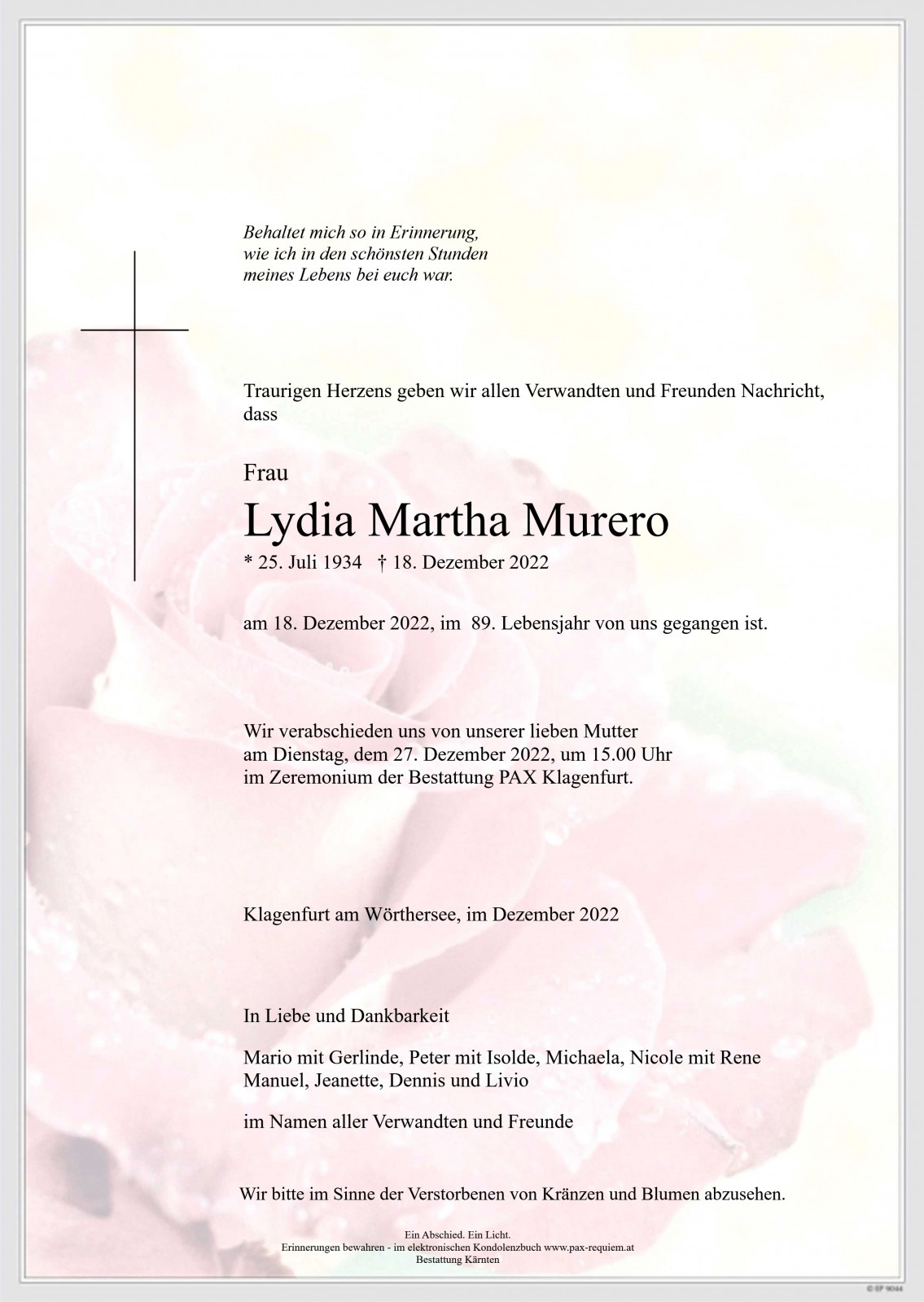 Parte Lydia Martha Murero