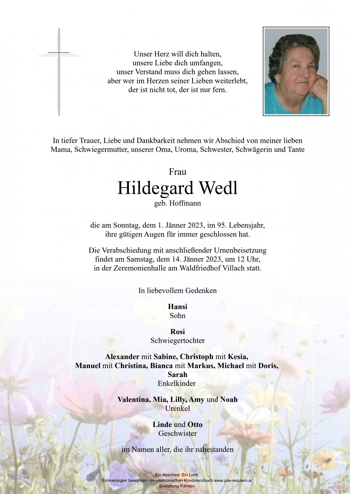 Parte Hildegard Wedl geb. Hoffmann