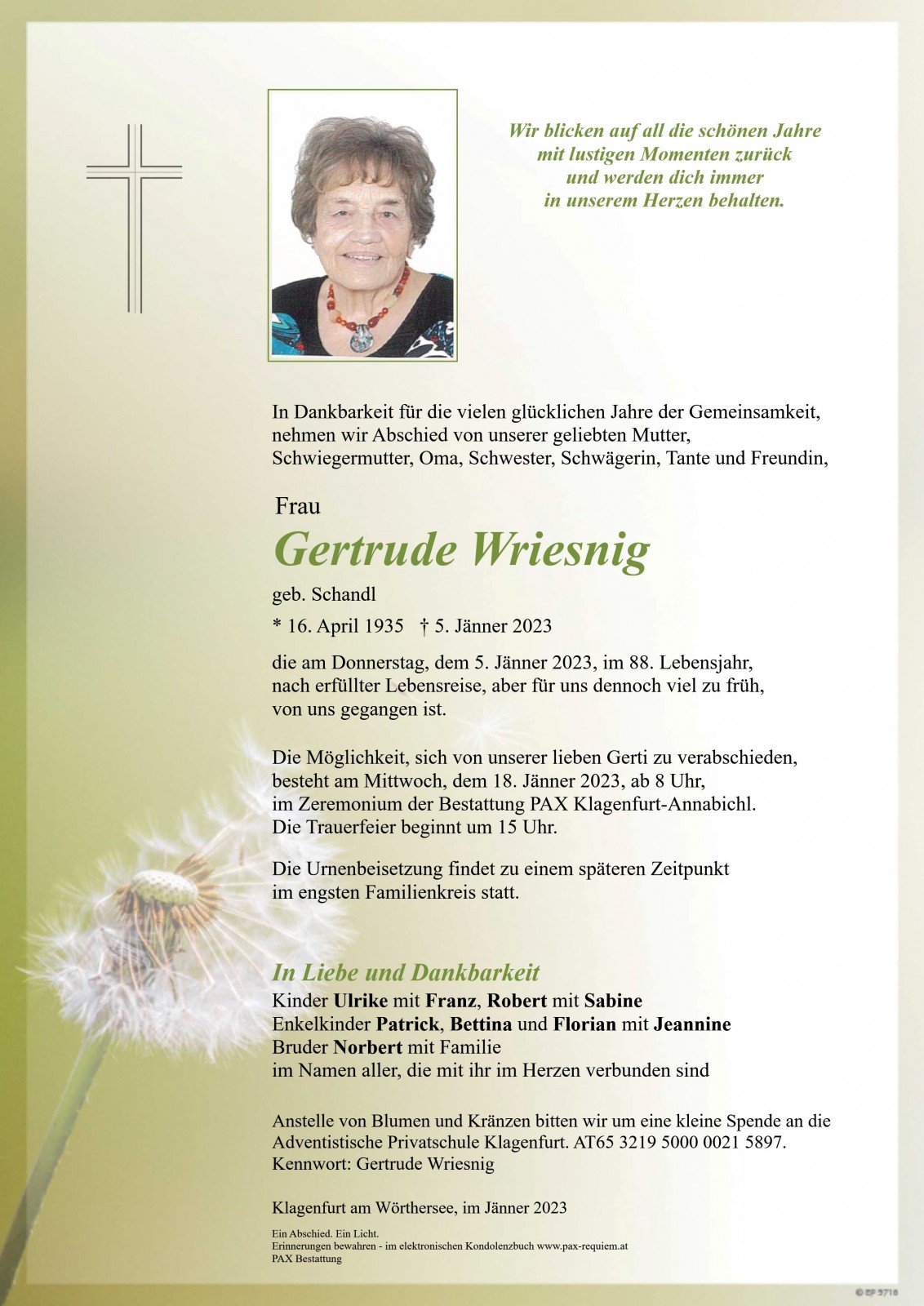 Parte Gertrude Wriesnig