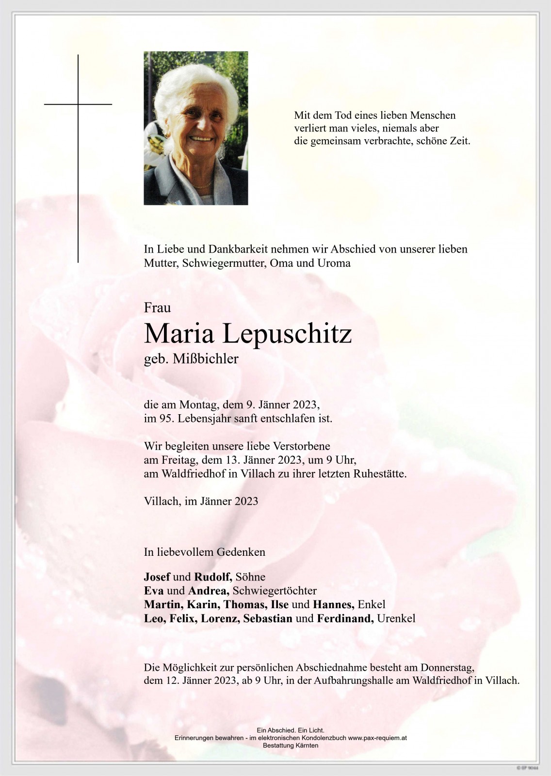 Parte Maria Lepuschitz, geb. Mißbichler