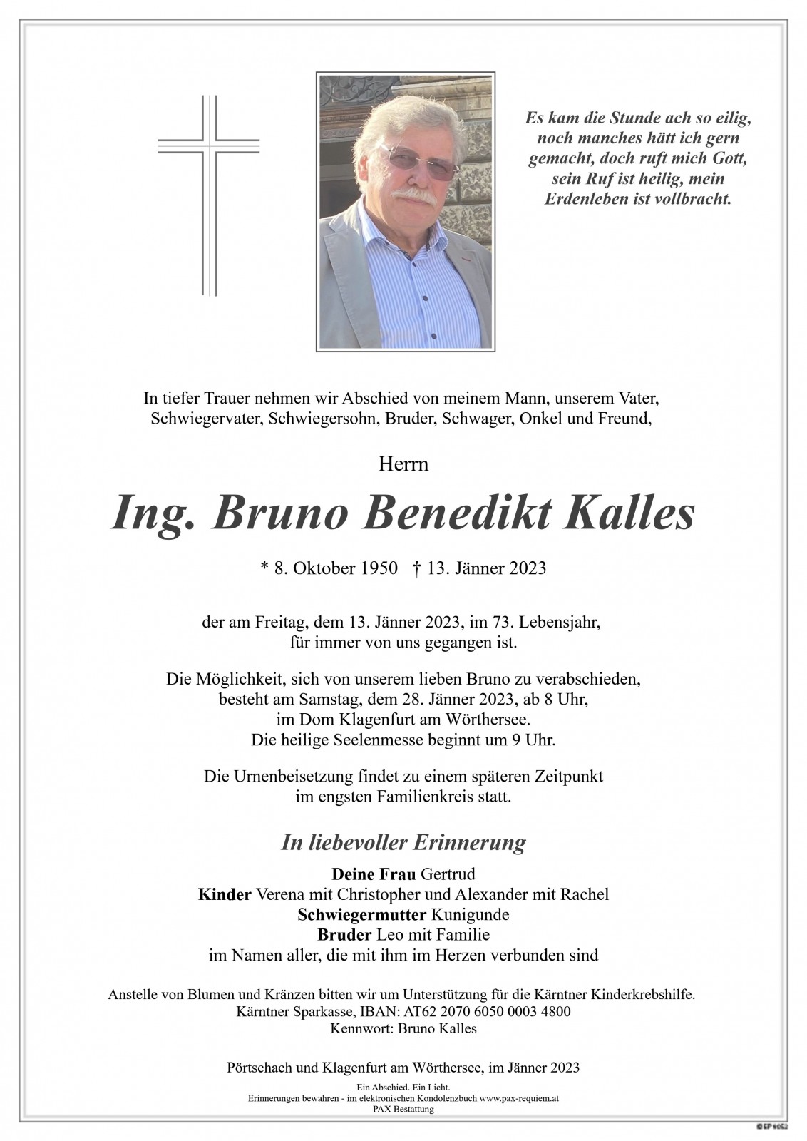 Parte Ing. Bruno Benedikt Kalles