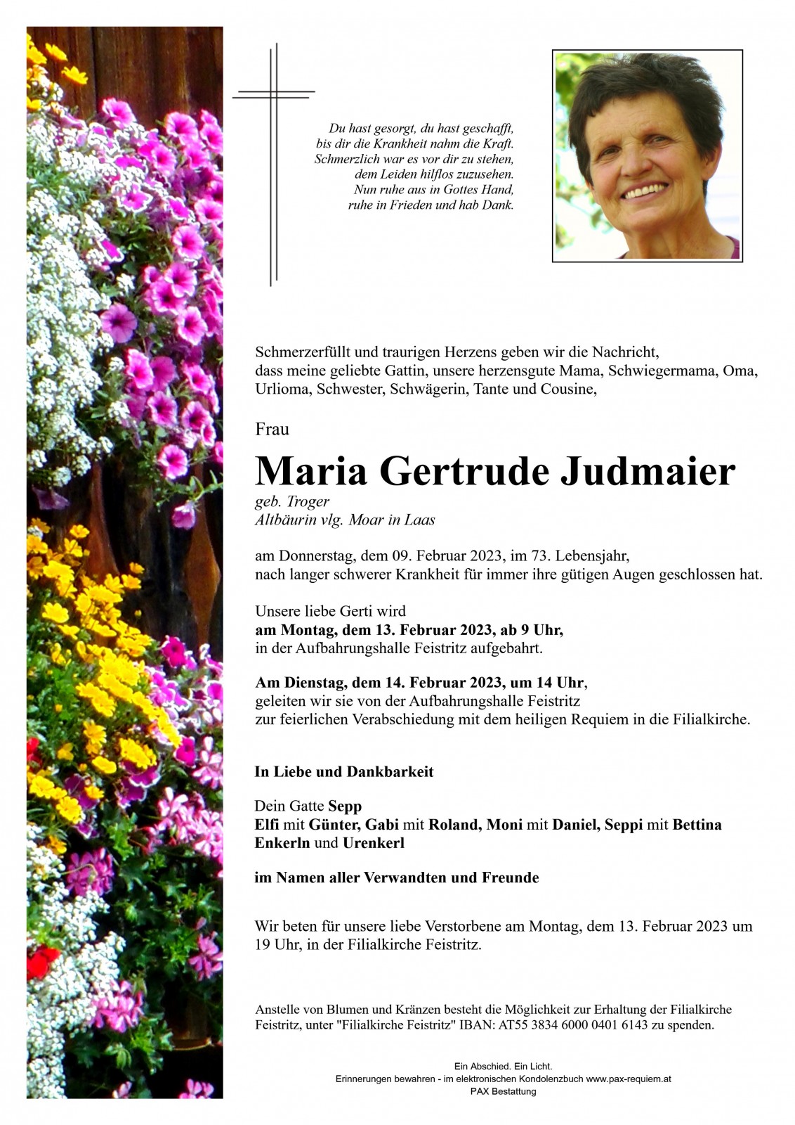 Parte Maria Gertrude Judmaier