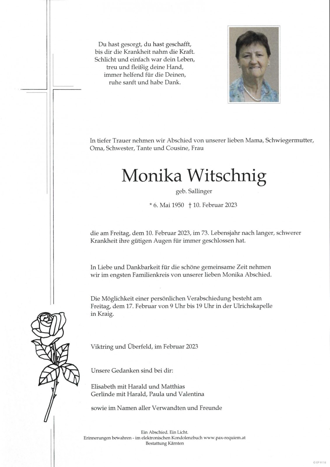 Parte Monika Witschnig,  geb. Sallinger