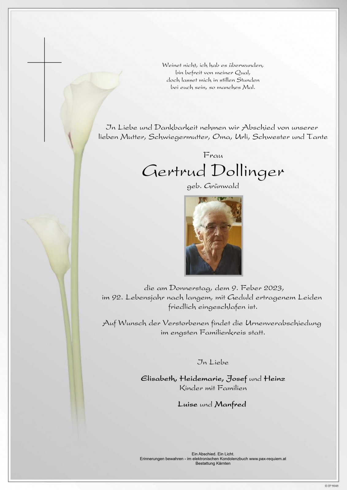 Parte Gertrud Dollinger geb. Grünwald