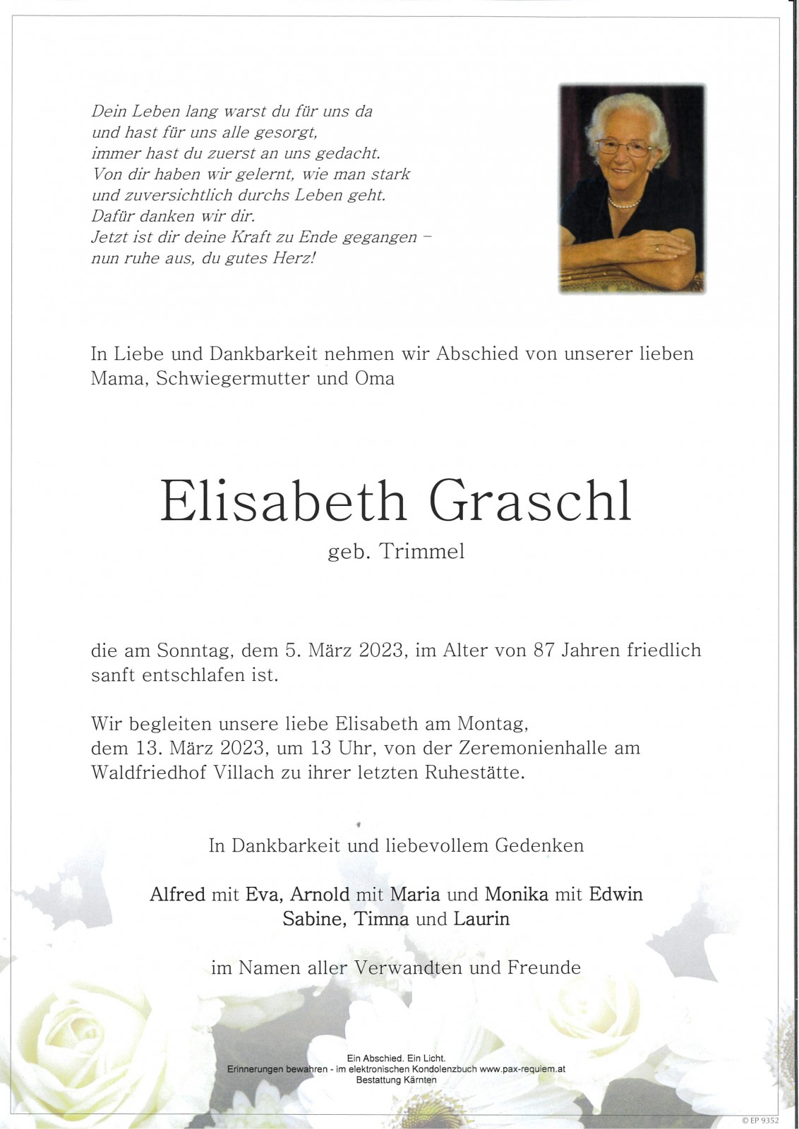 Parte Elisabeth Graschl, geb. Trimmel