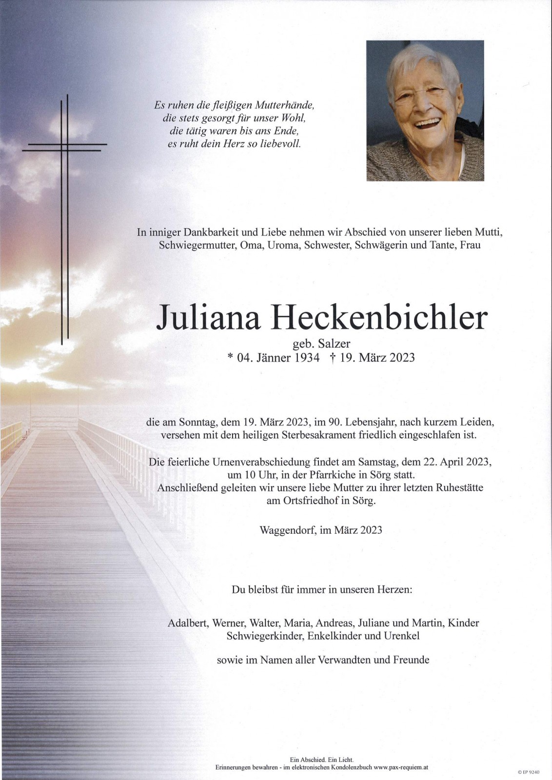 Parte Juliana Heckenbichler,  geb. Salzer