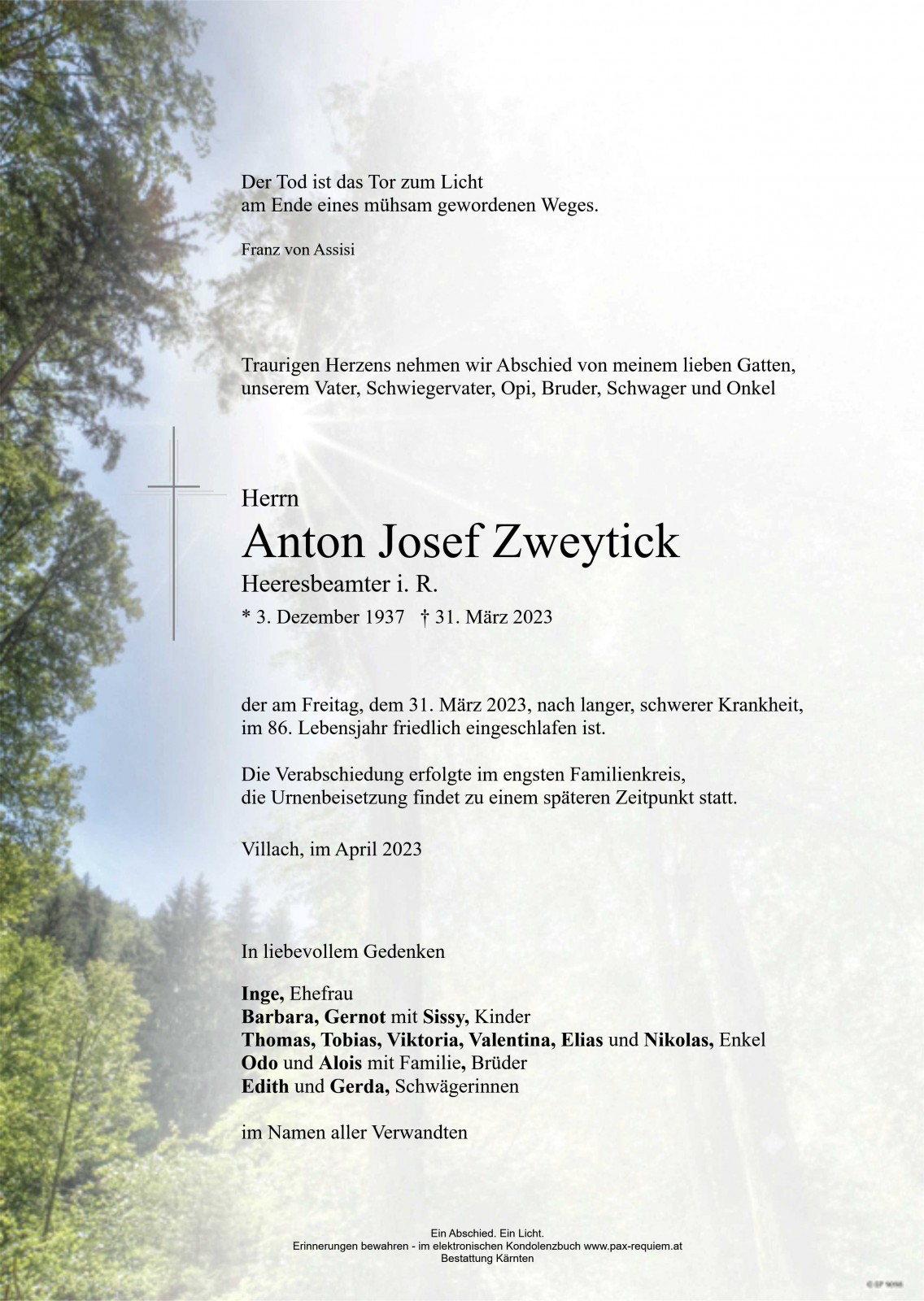 Parte Anton Josef Zweytick