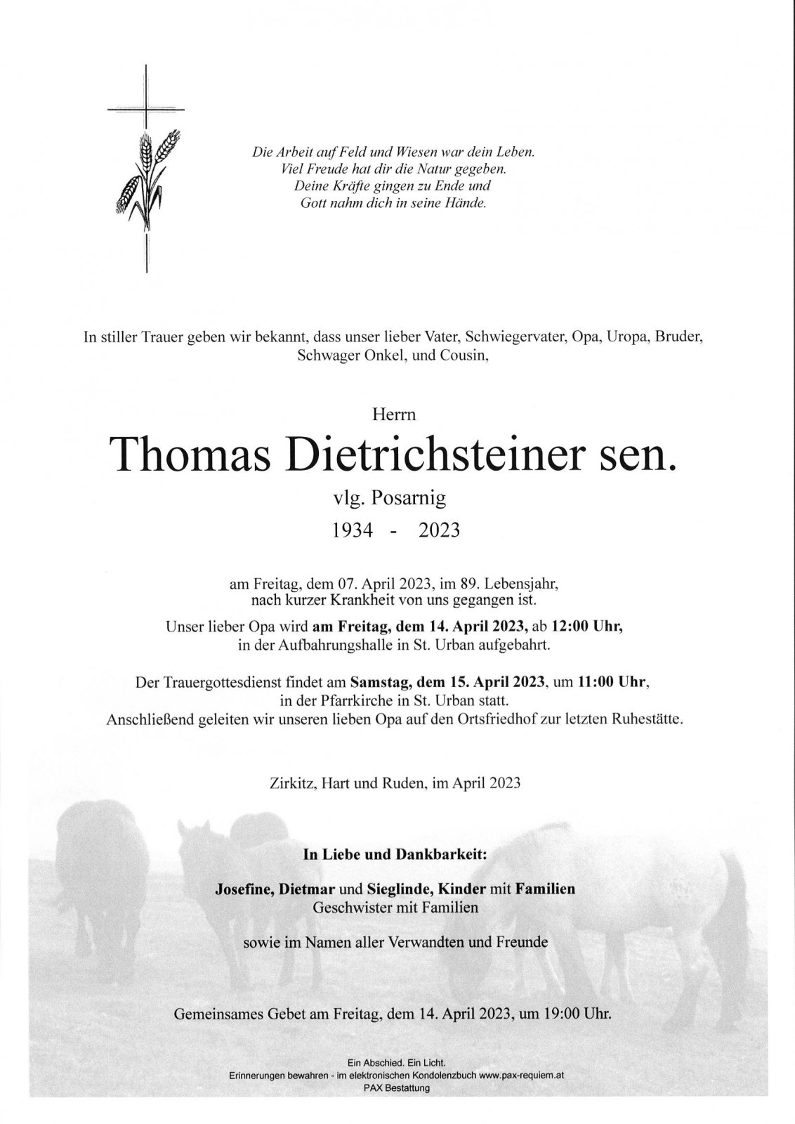 Parte Thomas Dietrichsteiner sen., vlg. Posarnig