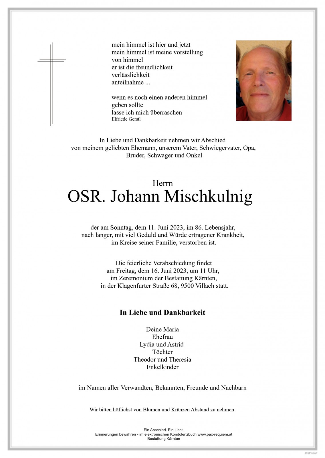 Parte OSR. Johann Mischkulnig