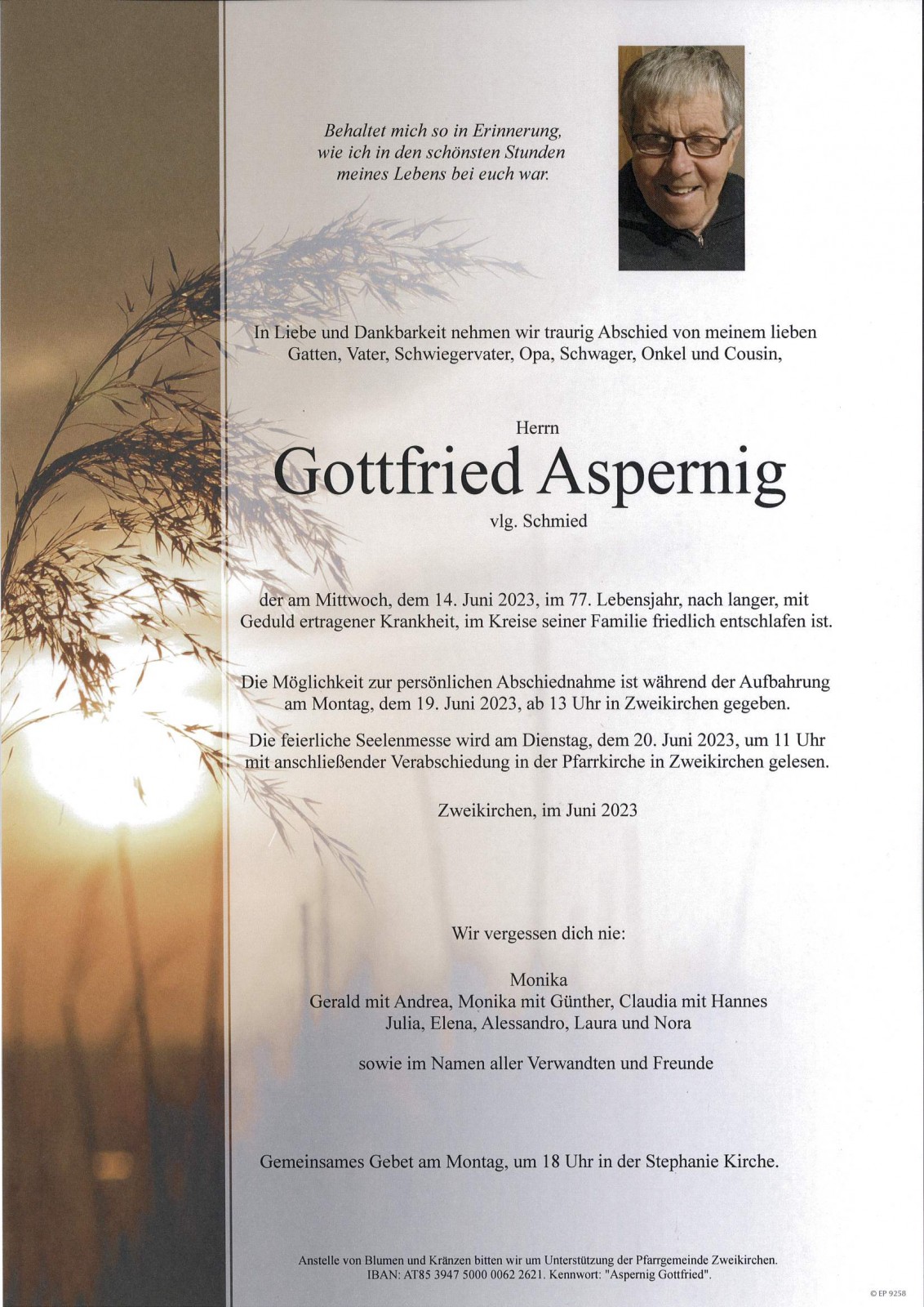 Parte Gottfried Aspernig, vlg. Schmied