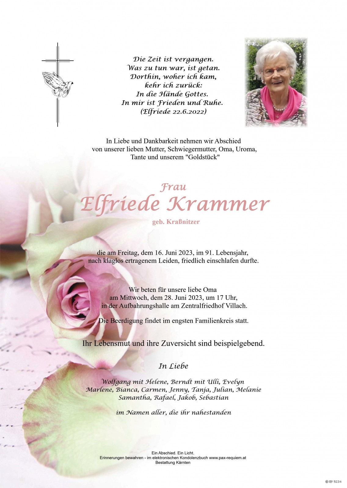 Parte Elfriede Krammer, geb. Kraßnitzer