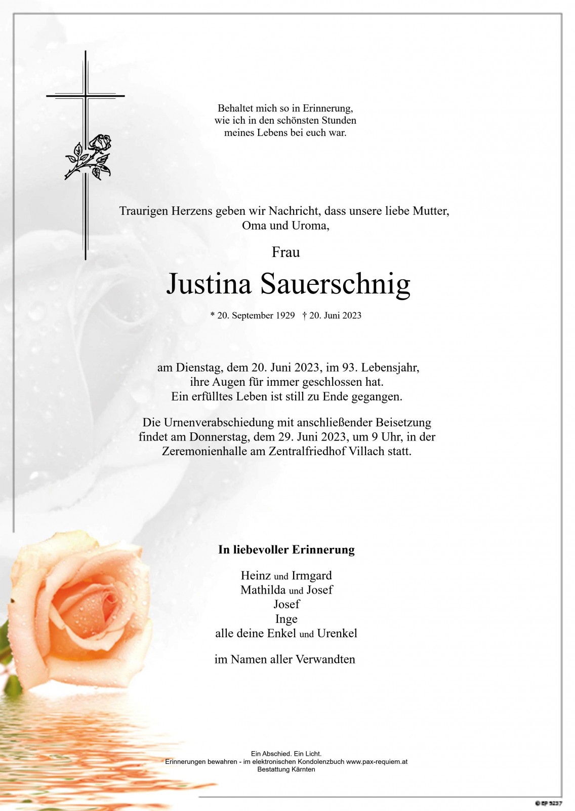 Parte Justina Sauerschnig