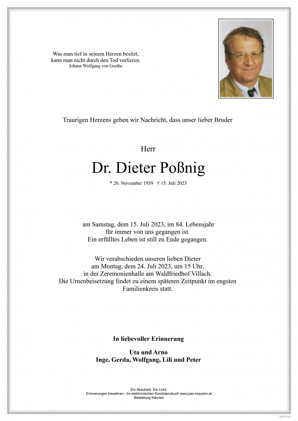 Parte Dr. Dieter Poßnig