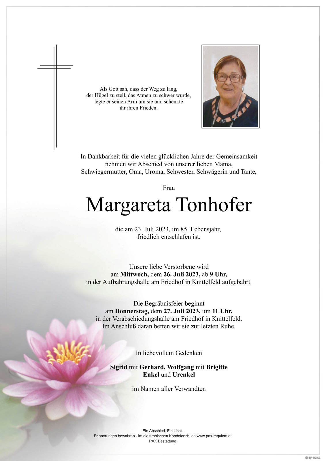 Parte Margareta Tonhofer