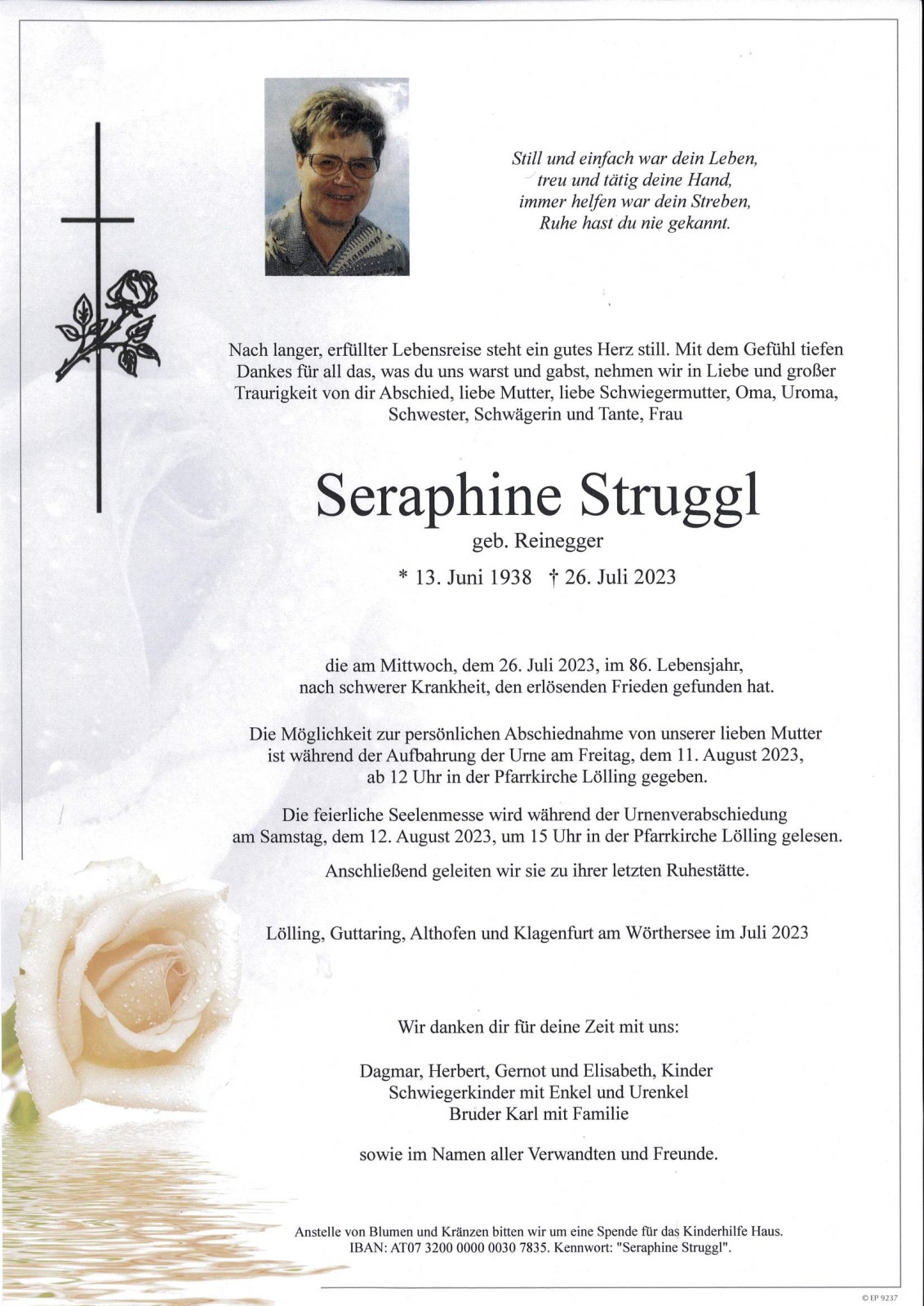 Parte Seraphine Struggl, geb. Reinegger