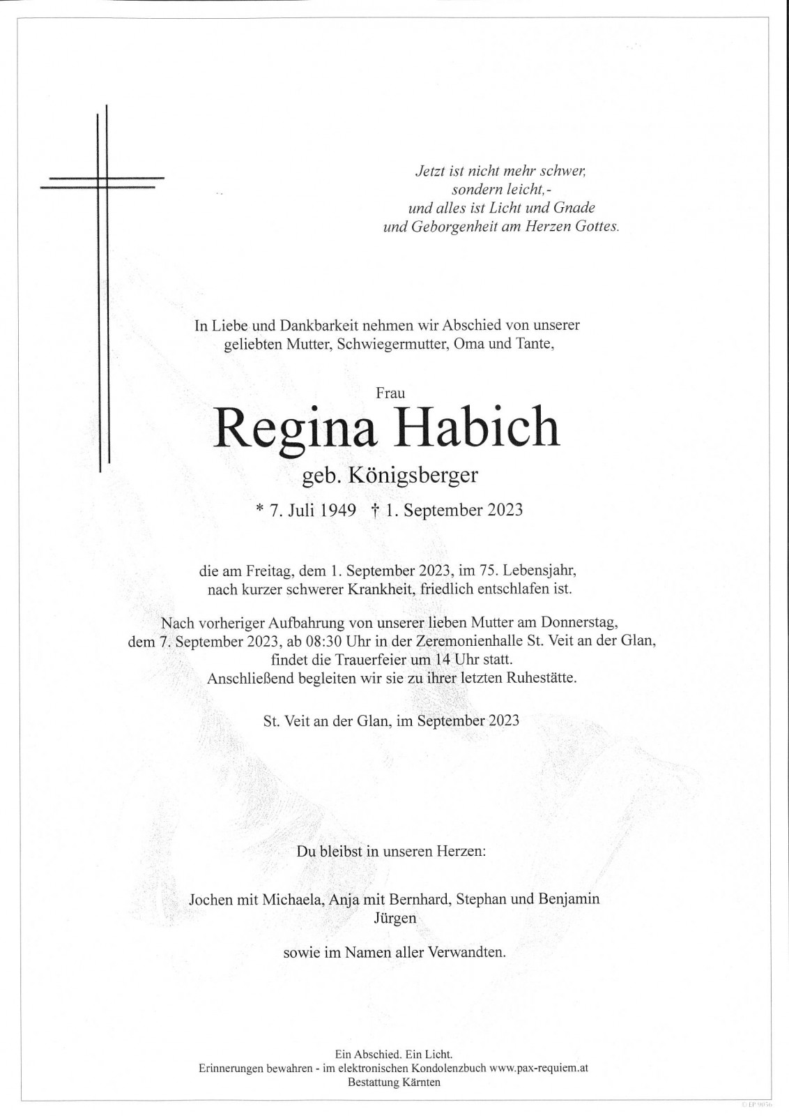 Parte Regina Habich, geb. Königsberger