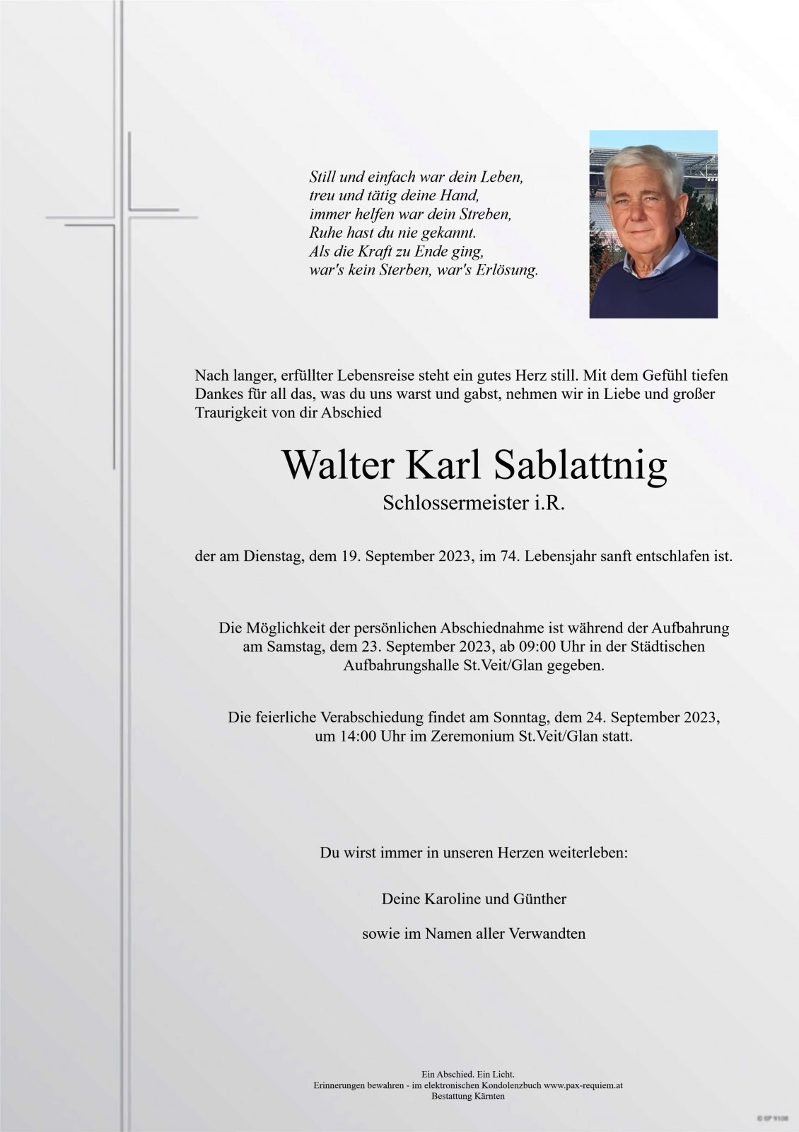 Parte Walter Karl Sablattnig