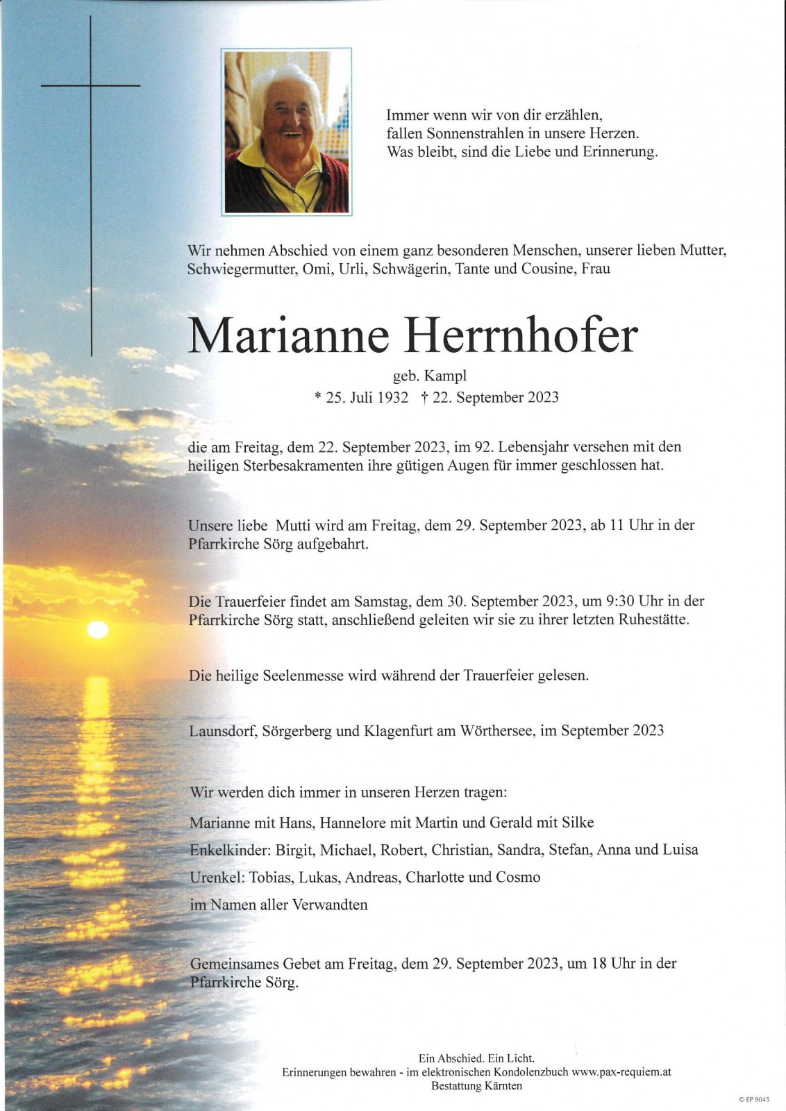 Parte Marianne Herrnhofer geb. Kampl