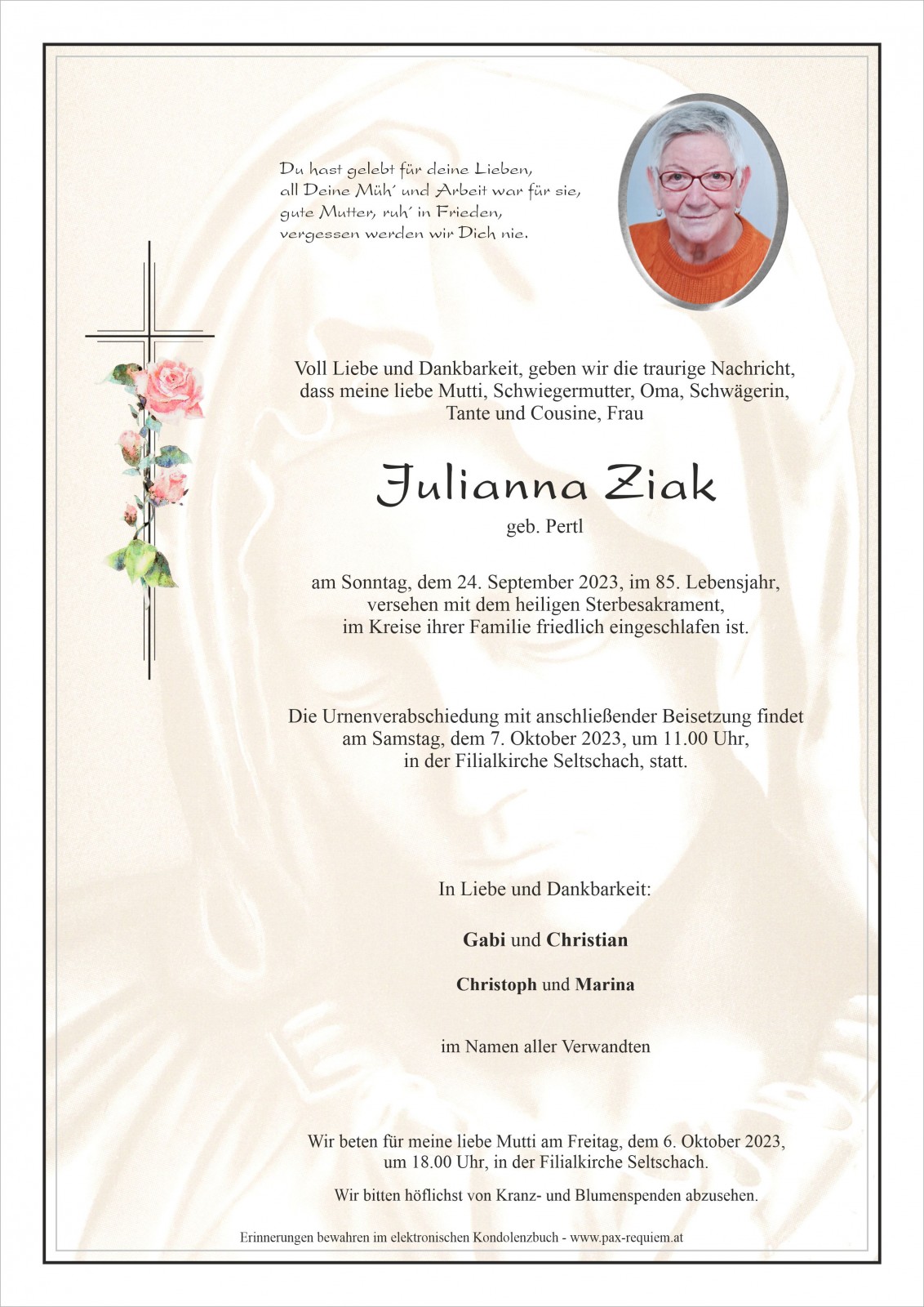 Parte Julianna Ziak, geb. Pertl