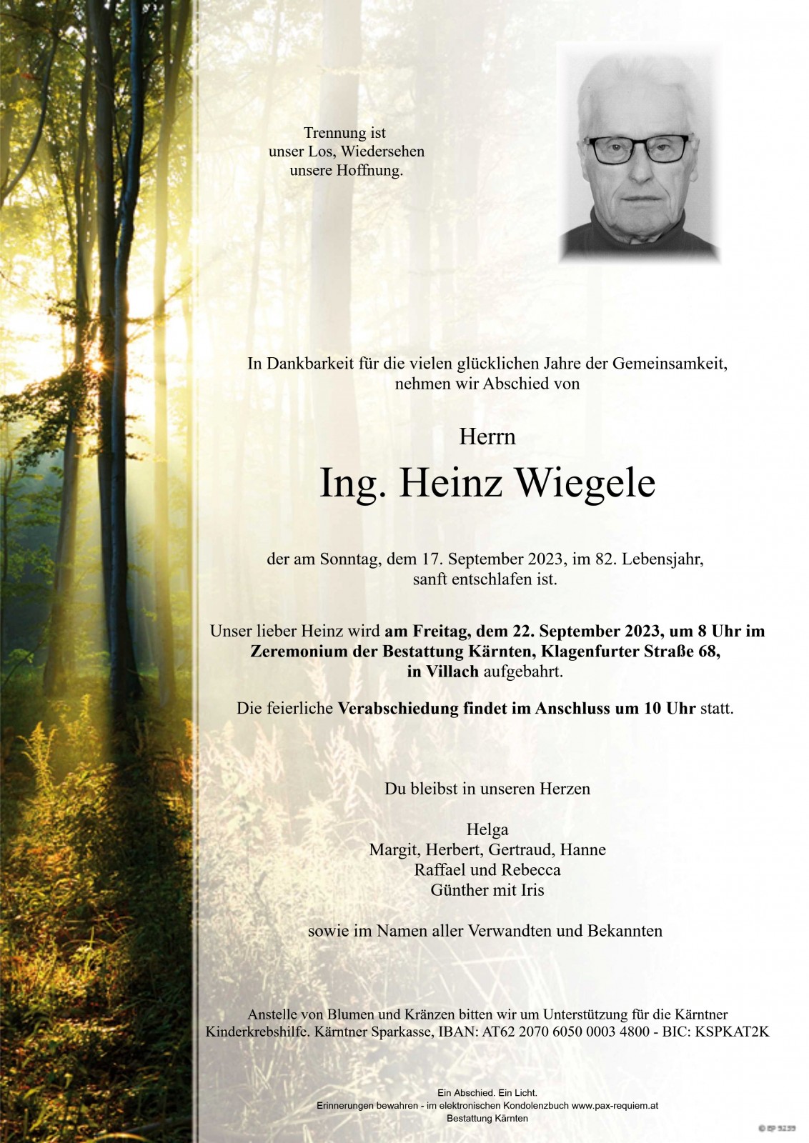 Parte Ing. Heinz Wiegele