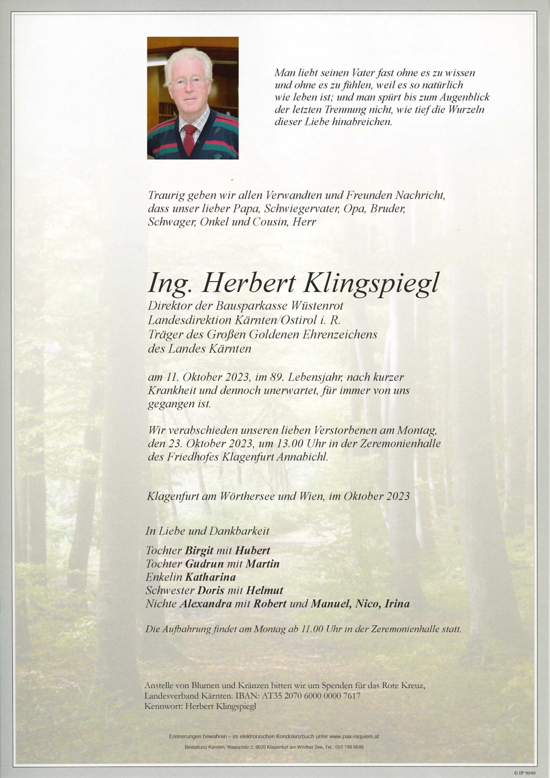 Parte Ing. Herbert Klingspiegl