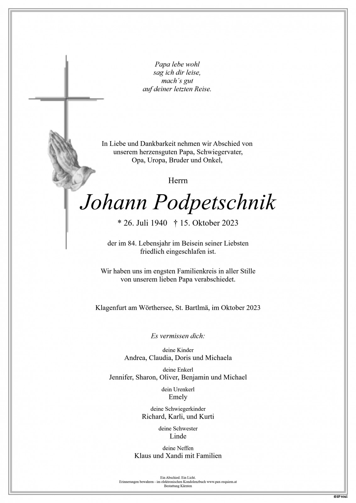 Parte Johann Podpetschnik