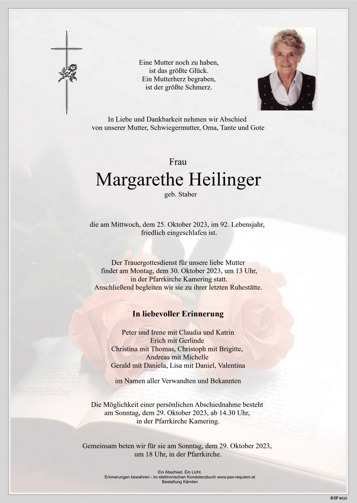 Parte Margarethe Heilinger, geb Staber