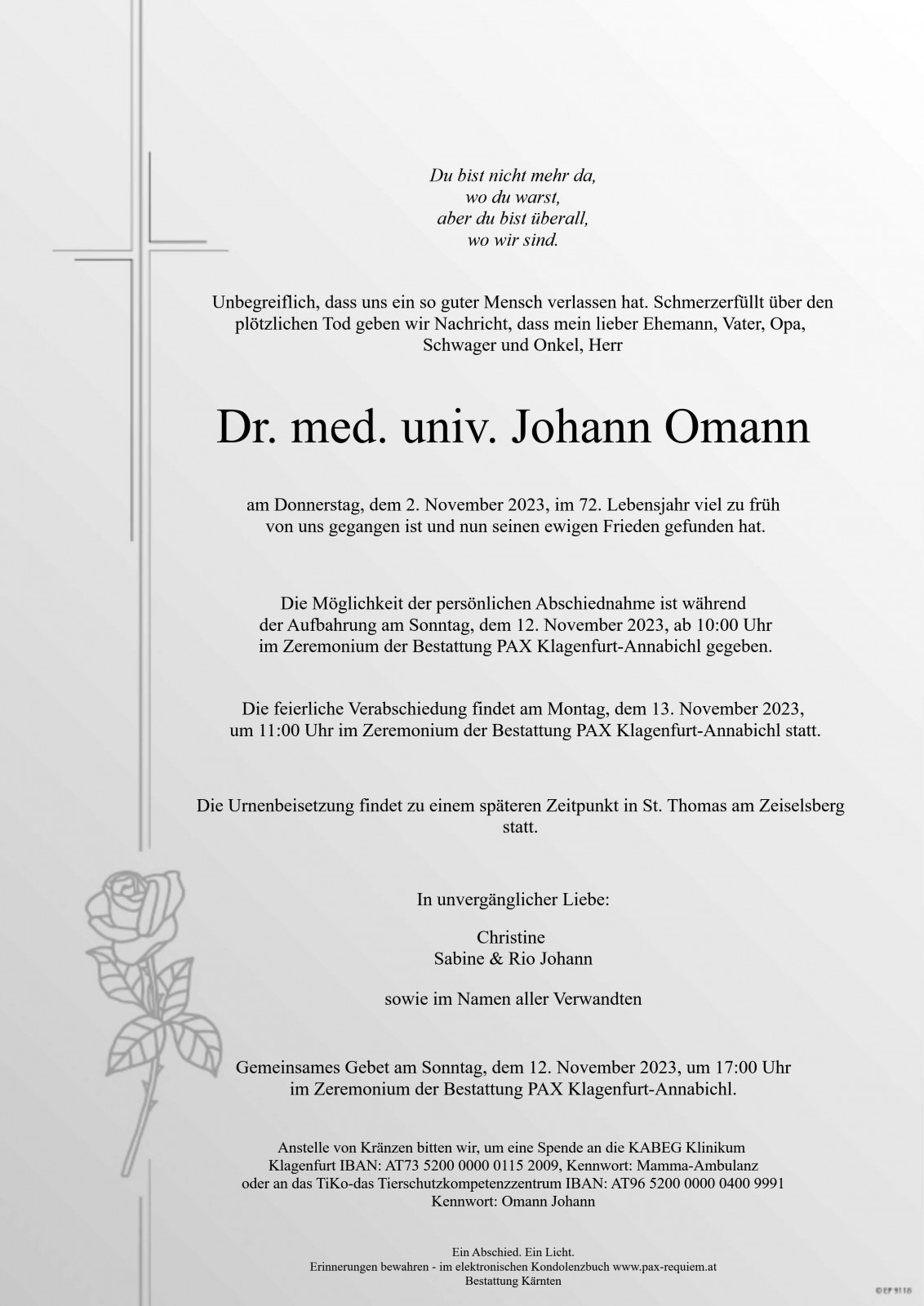 Parte Dr. med. univ. Johann Omann