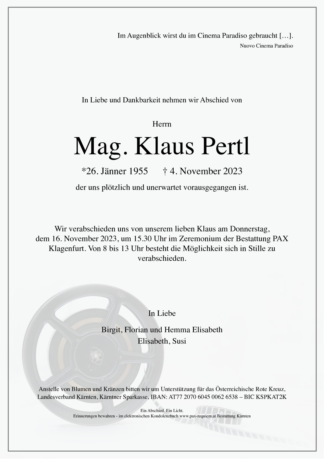 Parte Mag. Klaus Pertl