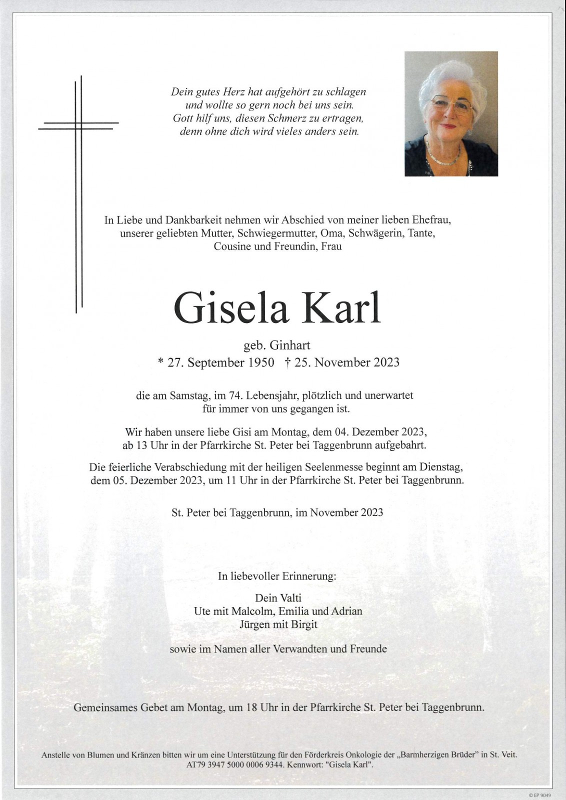 Parte Gisela Karl,  geb. Ginhart