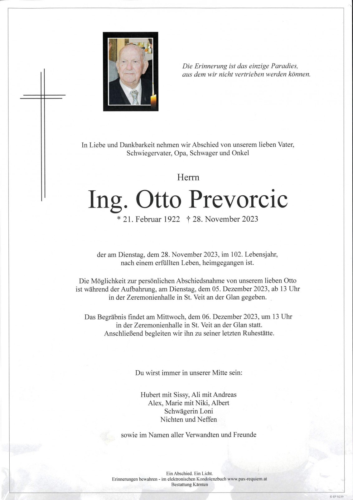 Parte Ing. Otto Prevorcic