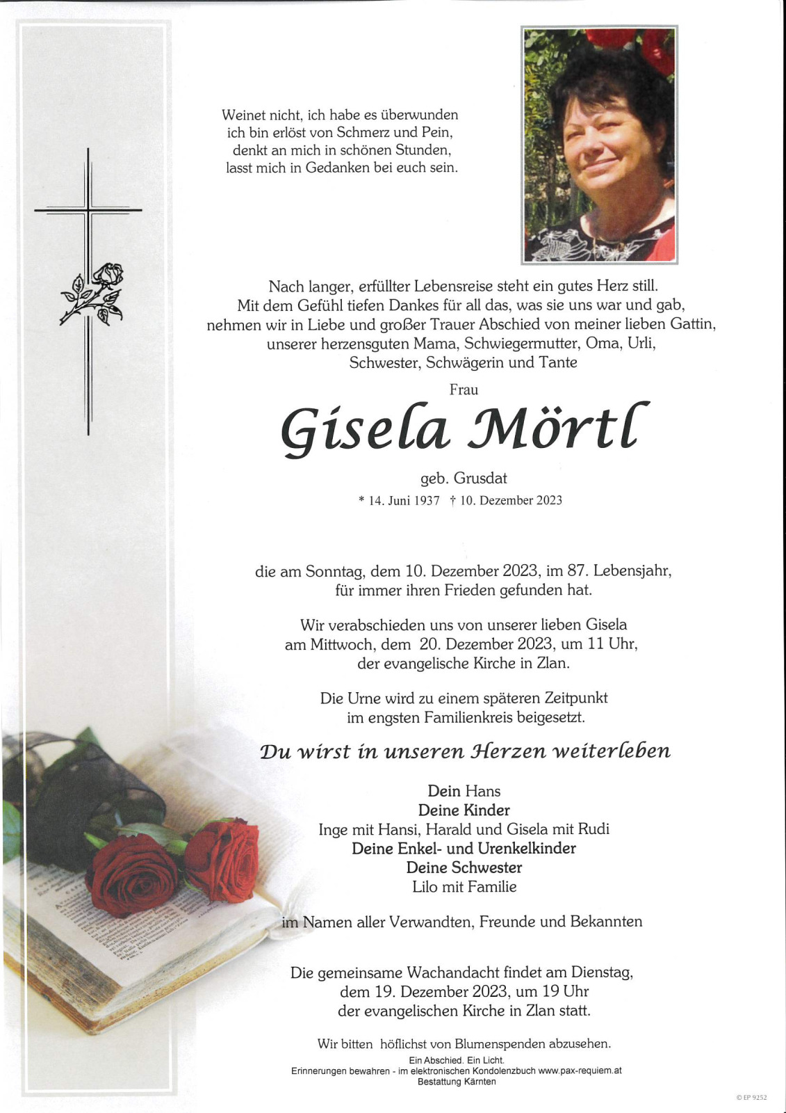 Parte Gisela Mörtl, geb Grusdat