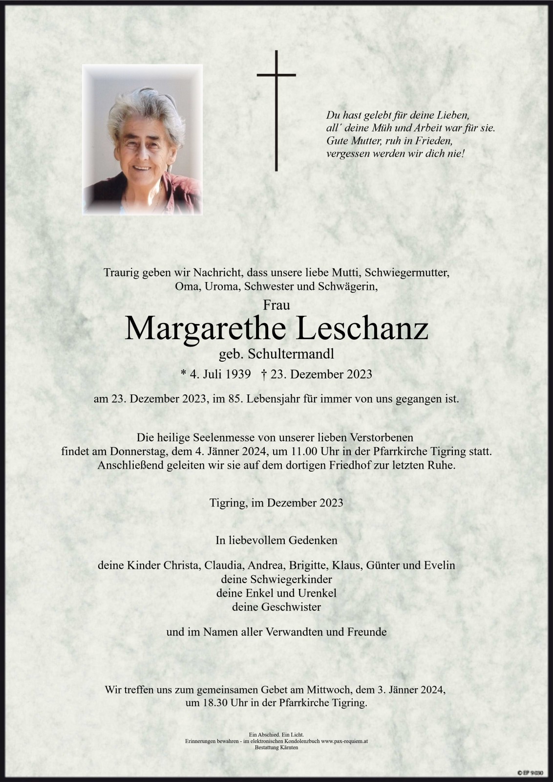 Parte Margarethe Leschanz