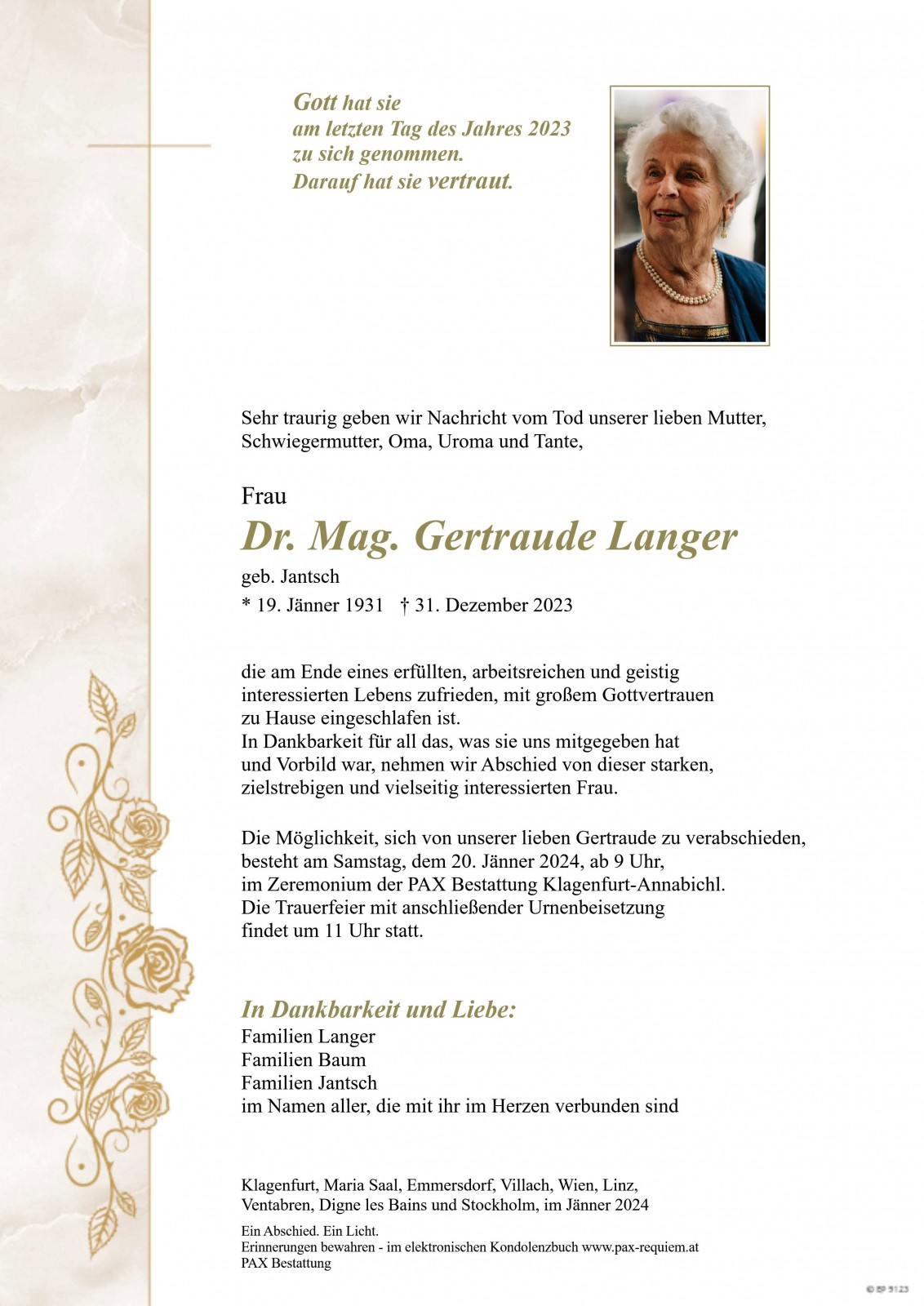 Parte Dr. Mag. Gertraude Langer