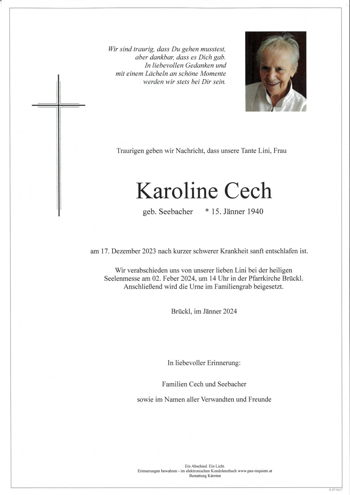 Parte Karoline Cech, geb. Seebacher