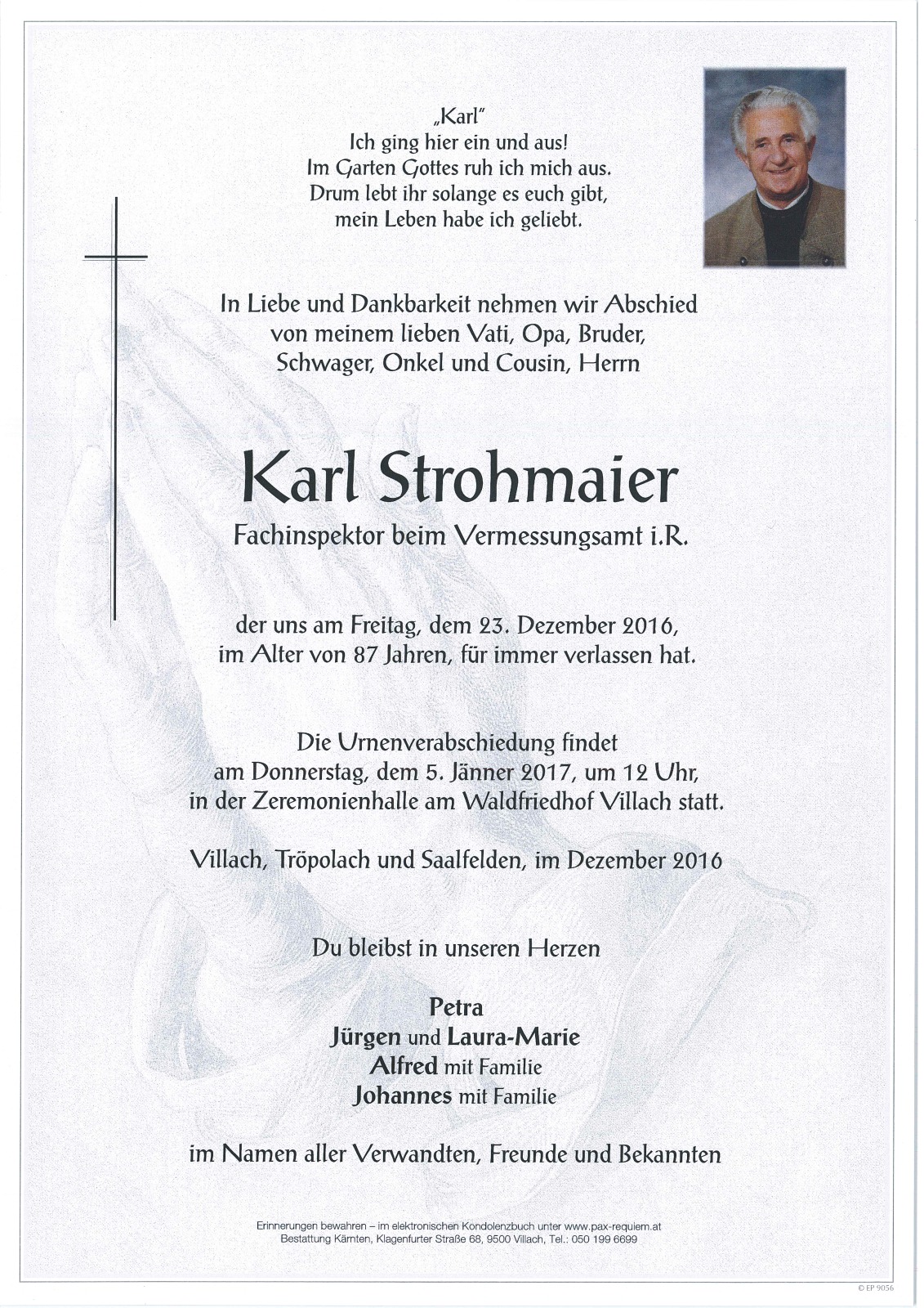 Parte für Karl Strohmaier - pax · requiem