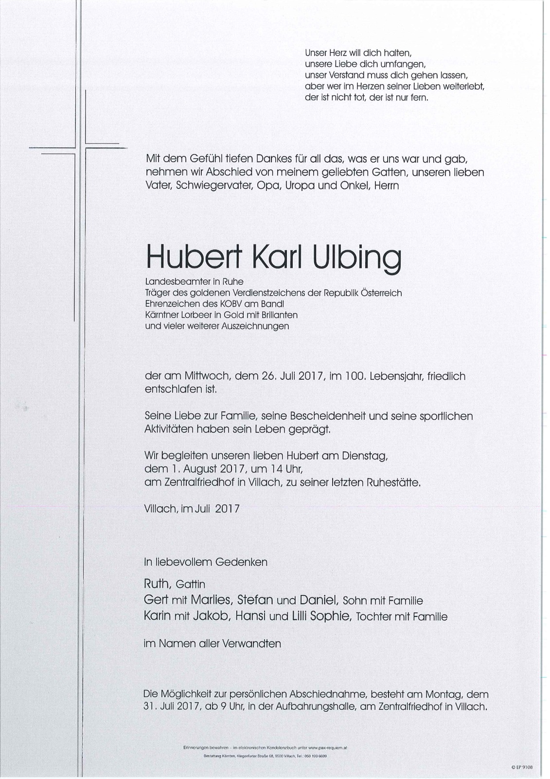 Parte Hubert Karl Ulbing