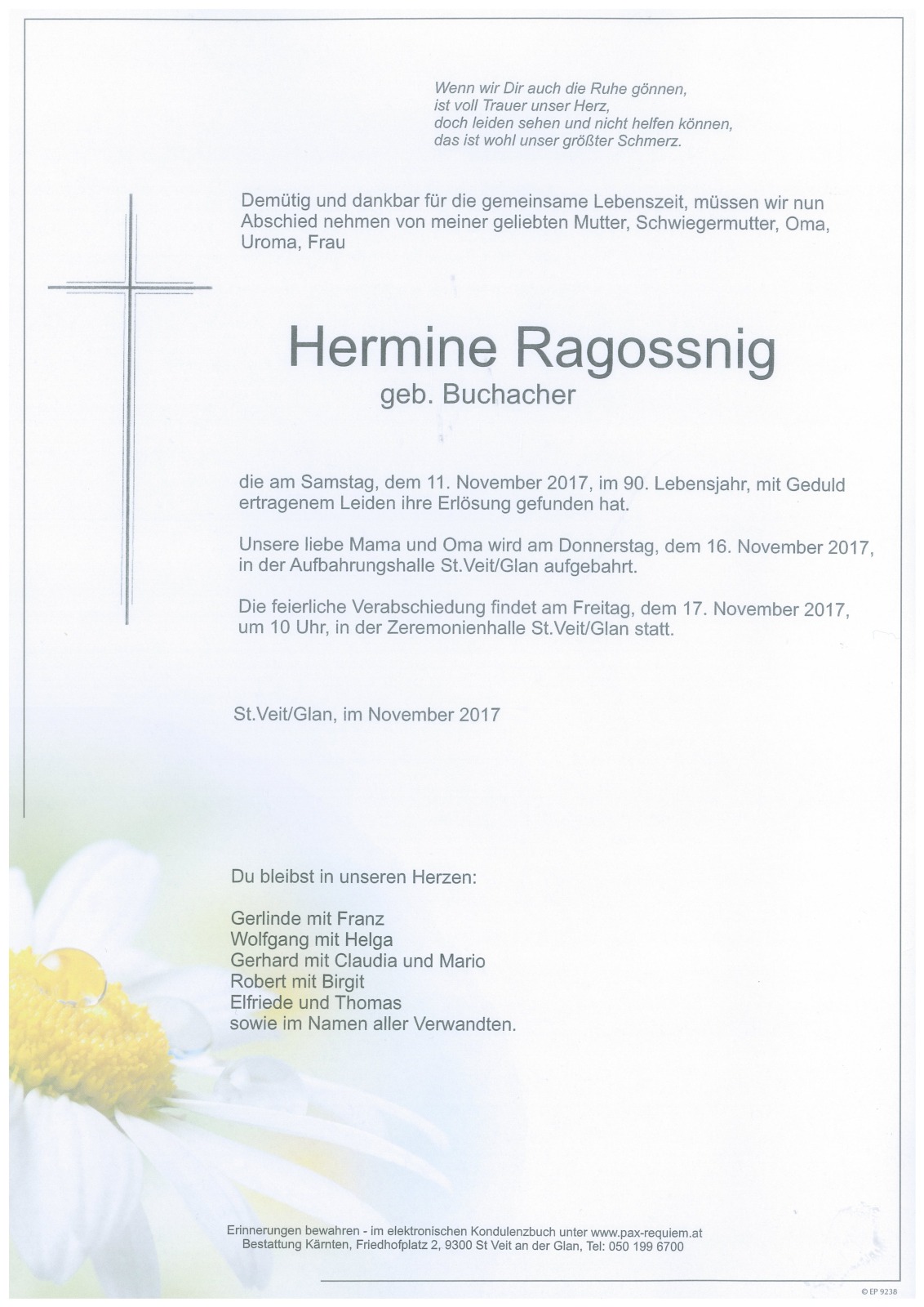 Parte Hermine Ragossnig  geb. Buchacher