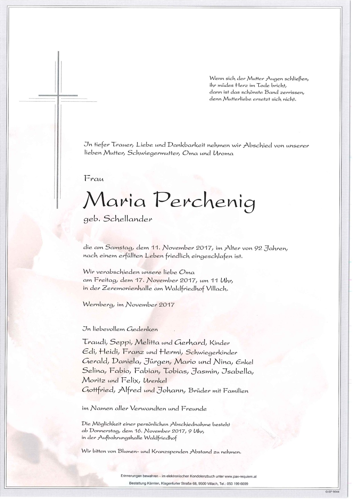 Parte Maria Perchenig geb. Schellander